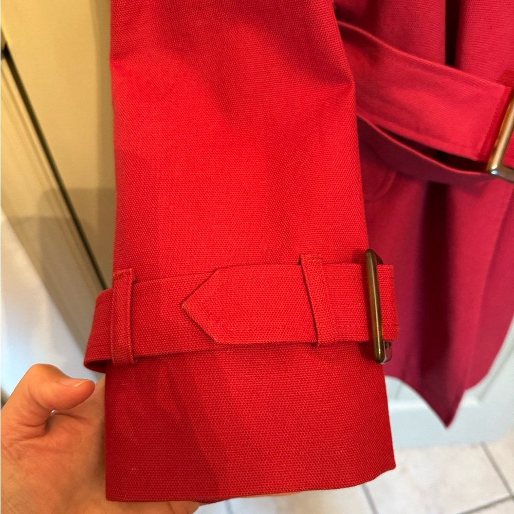Talbots Vibrant Red Trench Coat - Picture 3 of 12